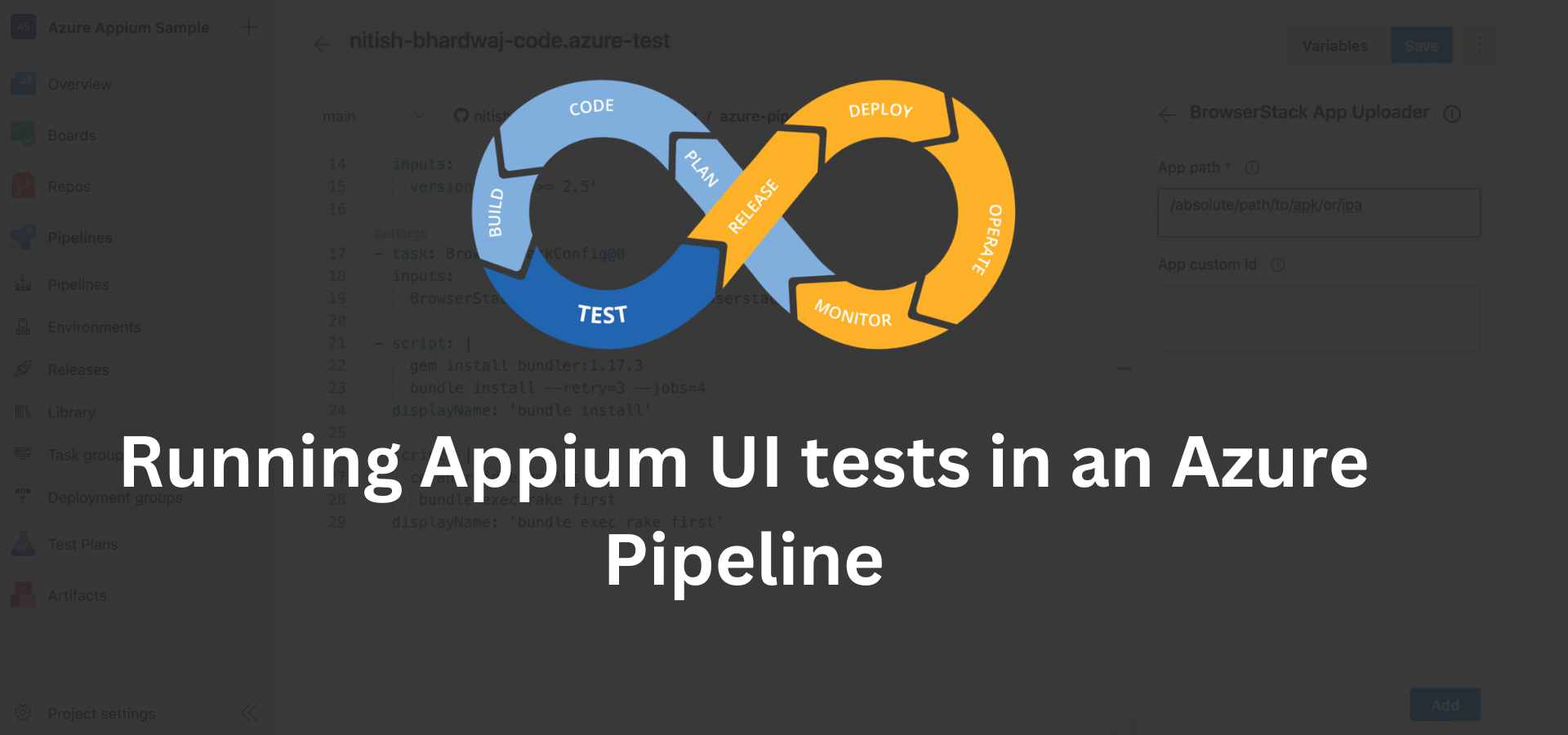 Running Appium UI tests in an Azure Pipeline